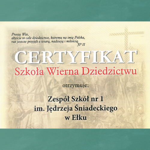 certyfikat szkola wierna dziedzictwu